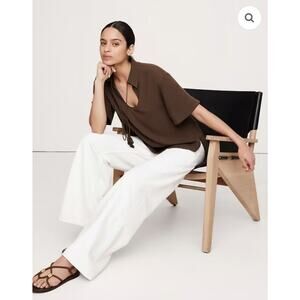 Banana Republic Brown Retro Western Linen Sz Large‎ New with Tags NWT $90